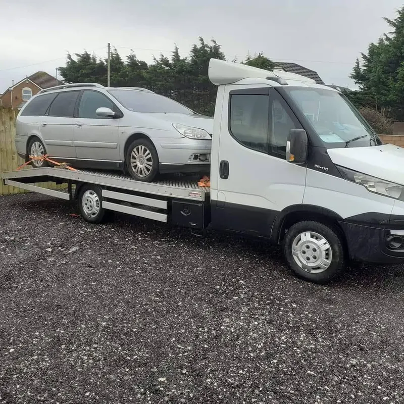Damaged car collected for scrap